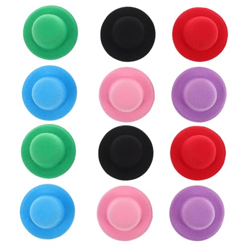 HOMSFOU 12 Stück Teiliges Miniatur Bunte Mini Hüte Leichte Kleine Formelle Puppenhüte Realistische DIY Bastel Accessoires für Puppenkleidung und Rollenspiel von HOMSFOU