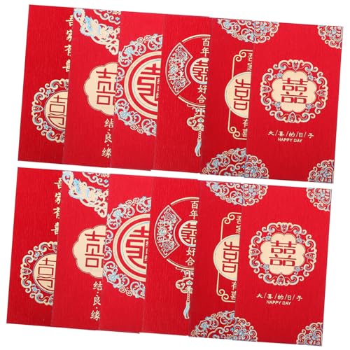 HOMSFOU 12 Stück Teiliges Rote Chinesische Glücksumschläge mit Goldprägung Traditionelle Hochzeits Money Pockets im Retro Stil Wiederverwendbare Geschenkumschläge für Brautpaare und HOMSFOU 12 Stück Teiliges Rote Chinesische Glücksumschläge mit Goldprägung Traditionelle Hochzeits Money Pockets im Retro Stil Wiederverwendbare Geschenkumschläge für Brautpaare und von HOMSFOU