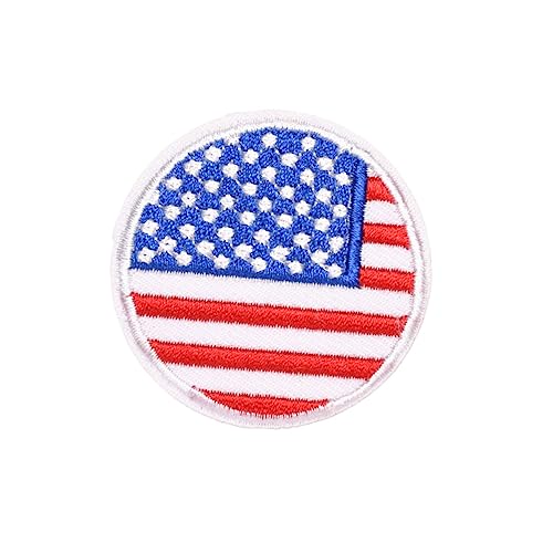 HOMSFOU 12 Stück Teiliges Runde Nationalflaggen Patches Bestickte Aufnäher zum Aufbügeln Dekorative Stoffapplikationen für Kleidung Jeans Hüte DIY Mode Reparatur von HOMSFOU