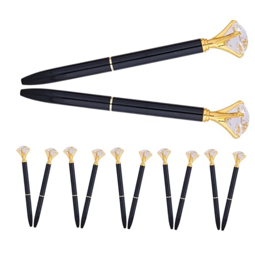 HOMSFOU 12 Stück Teiliges Schwarze Tinten Kugelschreiber mit Kristallspitze Metallische Elegante Bling Stifte Reibungslose Schreibfunktion Geeignet für Büro Schule Brautdusche und Hochzeit HOMSFOU 12 Stück Teiliges Schwarze Tinten Kugelschreiber mit Kristallspitze Metallische Elegante Bling Stifte Reibungslose Schreibfunktion Geeignet für Büro Schule Brautdusche und Hochzeit von HOMSFOU