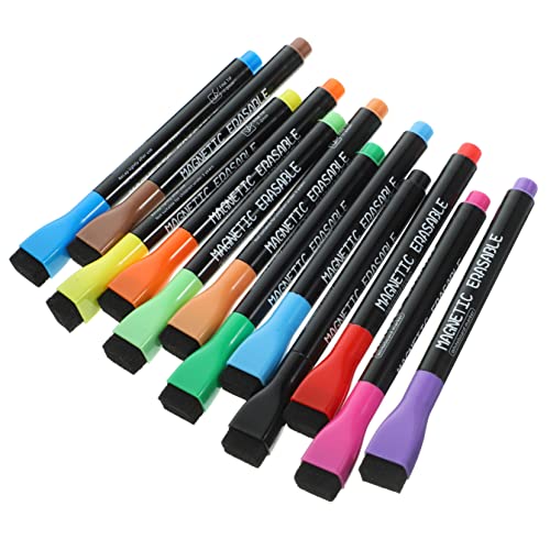 HOMSFOU 12 Stück Teiliges Set Bunter Whiteboard Marker für Magnetische Abwischbare Stifte mit Feiner Spitze für Schule und Kreatives Malen Wasserlösliche Praktische Zeichenstifte von HOMSFOU