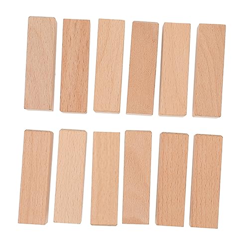 HOMSFOU 12 Stück Teiliges Set Unfertige Holzblöcke zum Basteln Diy Stempel Holzklötze für Schnitzen und Gravieren Hochwertiges Holzmaterial für Kreative Projekte von HOMSFOU