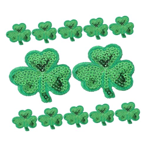 HOMSFOU 12 Stück Teiliges Shamrock Bügelbild Leichte Strapazierfähige Aufnäher zum Aufbügeln und Nähen Dekorative Klebepatches für Kleidung Jacken Jeans Taschen und Rucksäcke zur von HOMSFOU