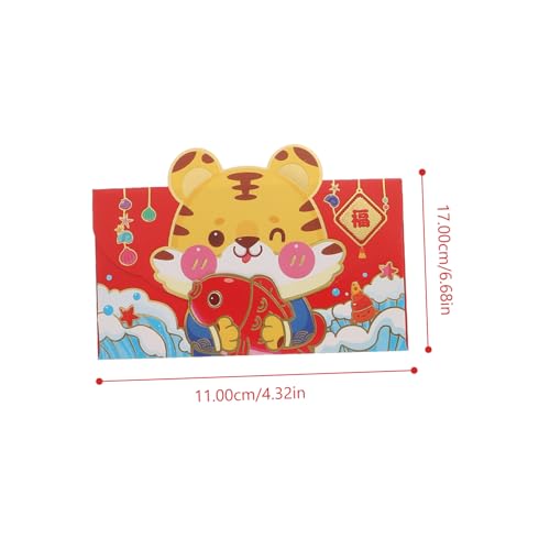 HOMSFOU 12 Stück Teiliges Traditionelle Rote Geschenkumschläge Chinesisches Neujahrsfest Cartoon Design Glücksumschläge für Frühlingsfest Babypartys Hochzeitsgeschenke von HOMSFOU