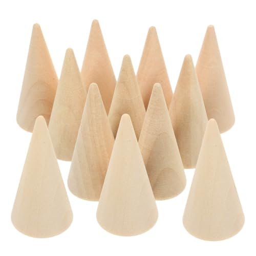 HOMSFOU 12 Stück Teiliges Unbemalte Holzkegel zum Basteln Leichte DIY Holzfigur zum Bemalen Vielseitige Geometrische Holzdeko für Wohnzimmer Büro und Kreativen Schmuckhalter HOMSFOU 12 Stück Teiliges Unbemalte Holzkegel zum Basteln Leichte DIY Holzfigur zum Bemalen Vielseitige Geometrische Holzdeko für Wohnzimmer Büro und Kreativen Schmuckhalter von HOMSFOU