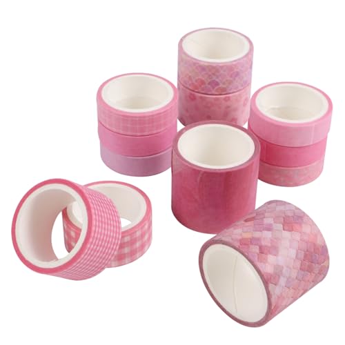 HOMSFOU 12 Stück Teiliges Vintage Washi Tape Dekorative Klebebänder für Scrapbooking und Diy Projekte für Notizbücher und Bastelarbeiten Leicht Abziehbar und Vielseitig Einsetzbar von HOMSFOU