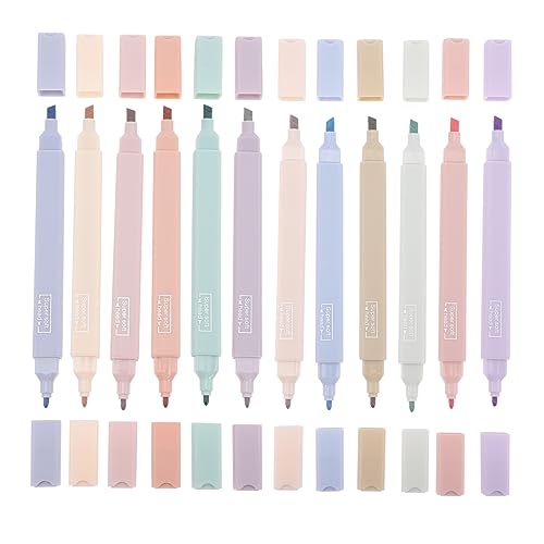 HOMSFOU 12 Stück Textmarker Doppelseitige Highlighter Ästhetische Highlighter Marker-massenklassenzimmer Stifte Feine Spitze Hoch Süße Highlighters Schreibwaren Party Schule Bunt Plastik HOMSFOU 12 Stück Textmarker Doppelseitige Highlighter Ästhetische Highlighter Marker-massenklassenzimmer Stifte Feine Spitze Hoch Süße Highlighters Schreibwaren Party Schule Bunt Plastik von HOMSFOU