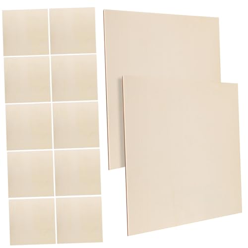 HOMSFOU 12 Stück Unlackierte Holzplatten für Bastelarbeiten Quadratische Holzstücke Vielseitig Einsetzbar für Gravuren Brandmalerei und Diy Projekte von HOMSFOU