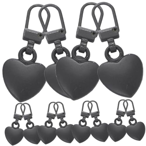 HOMSFOU 12 Stück Zipper Head Bag Accessoires Reißverschluss-Tags Reißverschlüsse Universal- Reißverschluss ersetzen Reißverschlusskopf Reißverschluss-Ersatz Legierung Black von HOMSFOU