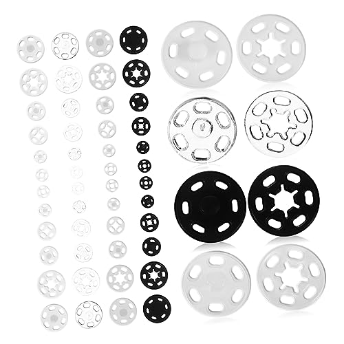 HOMSFOU 120 Sets Kunststoff Druckknöpfe Zum Basteln Schwarze Druckknöpfe Kleine Knöpfe Druckknöpfe Etiketten Nähen Aufnähen Druckknöpfe Stil Druckknopf Weißer Druckknopf von HOMSFOU