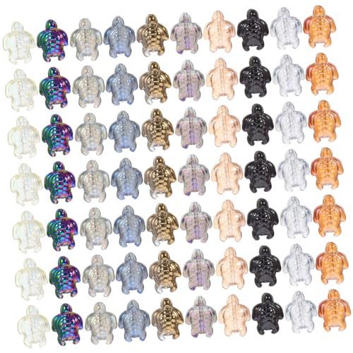 HOMSFOU 120 Stück Bunte Glasperlen Diy Lose Schildkröten Charms für Schmuckherstellung Armbänder und für Kreative Bastelprojekte von HOMSFOU