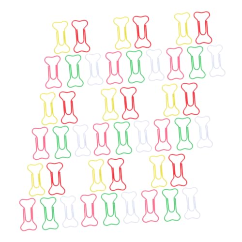 HOMSFOU 120 Stück Bunte Knochenförmige Metall Büroklammern Lustige Lesezeichen Clips für Papierorganisation Dokumentenhalter Büro Schule Kreative Schreibwaren Zubehör von HOMSFOU