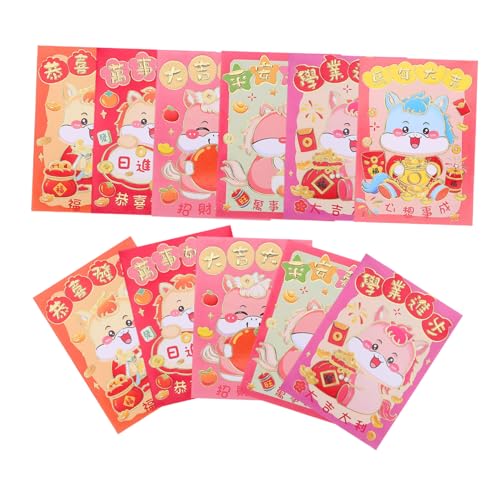HOMSFOU 120 Stück Jahr Des Pferdes Rote Umschläge Karton Pferd Design Lunar Year Lucky Money Envelopes aus Traditionelle Hongbao für Frühjahrsfest und Party von HOMSFOU