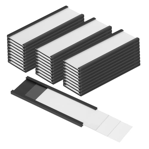 HOMSFOU 120 Stück Magnetische Etikettenhalter Kompakte Beschriftungslösung für Regale für Namensschilder Preise und Abnehmbar und Leicht zu Reinigen von HOMSFOU