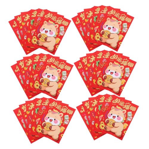 HOMSFOU 120 Stück Rote Umschläge Jahr Des Pferdes Cartoon Pferd Motiv Glücksgeldumschläge für Chinesisches Neujahrsfest Traditionelle Hong Bao Geldumschläge mit Stilvollem Design HOMSFOU 120 Stück Rote Umschläge Jahr Des Pferdes Cartoon Pferd Motiv Glücksgeldumschläge für Chinesisches Neujahrsfest Traditionelle Hong Bao Geldumschläge mit Stilvollem Design von HOMSFOU