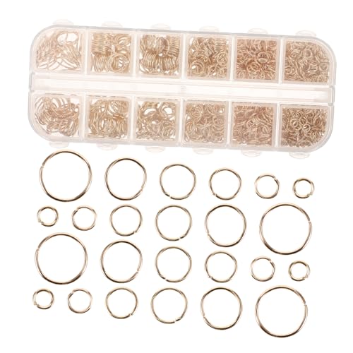 HOMSFOU 1200 Stück Metallöffnungsring Biegeringe Für Schmuck Sprungringe Schlüssel Steckverbinder Halskette Diy Spaltring Mehrzweck-biegeringe -sprungring Eisen Golden von HOMSFOU