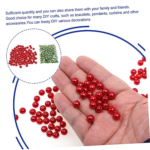 HOMSFOU 1200 Stück Teiliges Schmuckperlen Abs Falsche Perlen mit Loch Glittering Rot Grün Diy Schmuckherstellung Spacer Perlen für Armbänder Halsketten Anhänger Langlebig und Vielseitig von HOMSFOU