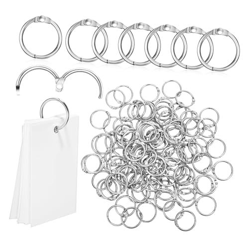 HOMSFOU 120Stücke Metall Binder Ringe Robuste Buchringe für Loseblattsammlungen Karteikarten und Notizen für Schule und Zuhause von HOMSFOU