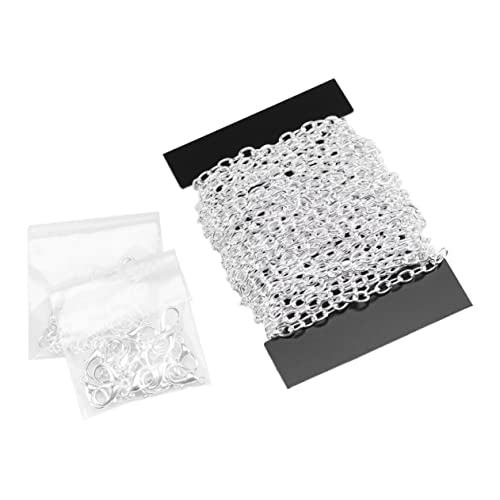 HOMSFOU 121 STÜCKE Teiliges Silberüberzogene Gliederkette mit Karabinerverschlüssen und Biegeringen Leichte Eisenkette für Schmuckherstellung DIY Bastelprojekte und Vielseitige Anwendung von HOMSFOU