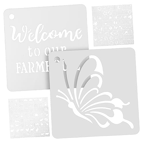 HOMSFOU 128 Stück Teiliges Schablonen für Malerei Blumen und Farmdesign Vorlagen für Scrapbooking Wiederverwendbare Zeichenschablonen Hochwertigem Einfach zu Reinigen und Langlebig von HOMSFOU