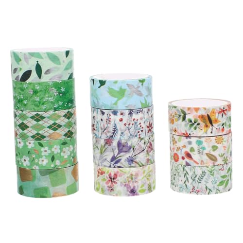 HOMSFOU 12Rollen Washi Bänder Dekorative Klebebänder für Scrapbooking DIY Projekte und Geschenkverpackungen Frühlingsthema Breit Hochwertigem Washi Material von HOMSFOU