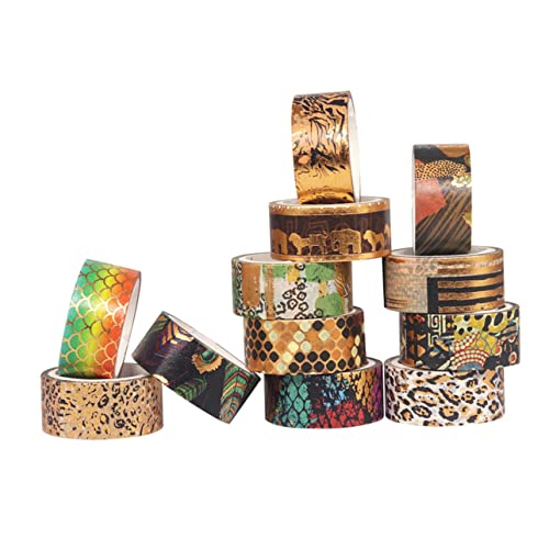 HOMSFOU 12Rollen Washi Tape mit Tiermustern Breites Dekoratives Klebeband für Scrapbooking Kunsthandwerk und Leicht Abreißbar Rückstände Lebendige Farben von HOMSFOU