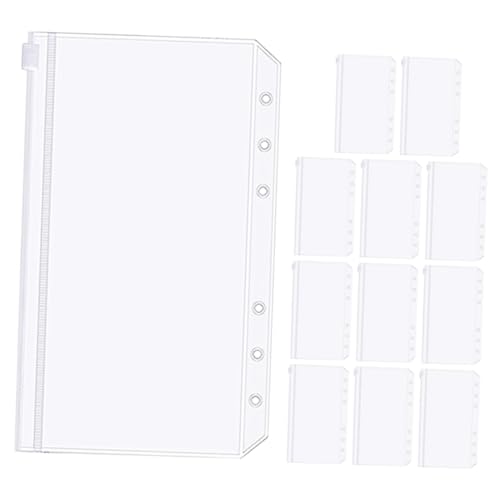 HOMSFOU 12Stücke Binder Reißverschlusstaschen Extra Dicke Transparente Dokumentenablagetaschen Wasserdichtes Praktische Aufbewahrung für Schule und Dekorative von HOMSFOU