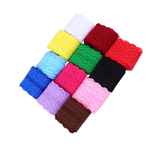 HOMSFOU 12Stücke Dekorative Packbänder Verschiedenen Farben Breites Spitzenband für Bastelprojekte Geschenkverpackungen Party Dekoration und Mehr von HOMSFOU