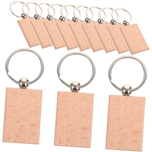 HOMSFOU 12Stücke Holzschlüsselanhänger Blanko DIY Rohlinge Für Handwerk Personalisierbar Für Malerei Und Gravur Vielseitig Einsetzbar Schlüsselanhänger von HOMSFOU