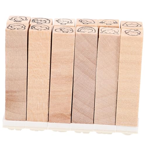 HOMSFOU 12Stücke Holzstempel für DIY Scrapbooking und Karten Vielseitige Muster für Kreative Bastelprojekte Langlebig und Praktisch für Tagebuchdekoration und Geschenkideen von HOMSFOU