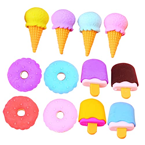 HOMSFOU 12Stücke Teiliges Süße Mini Radiergummis Dessertform Tragbar Und Kinderfreundlich Mitgebsel Für Kindergeburtstage Und Schulbedarf Langlebig Und Leicht von HOMSFOU