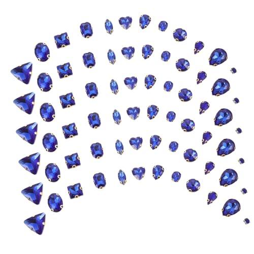 HOMSFOU 130 Stück Glas Krallen Strass Blau Und Stoff-edelsteine Herstellung Strasssteine Nieten Edelsteine ​​nähen Flecken Strassperlen Zum Basteln Geformt Strass Nähen Kleiderzubehör Blue von HOMSFOU