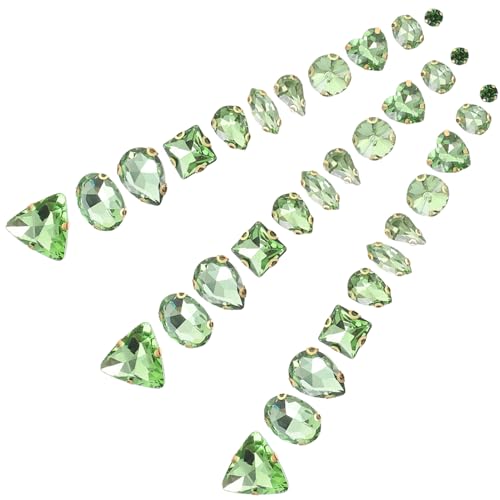 HOMSFOU 130 Stück strass selber machen hochzeitslaken hochzeitsdirndl gemüseausstecher schublehre decor für Edelsteine Strassverzierungen glitzernde kleine Strasssteine Glas Green von HOMSFOU