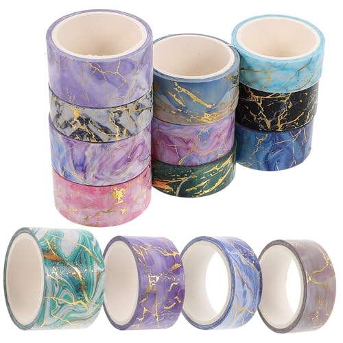 HOMSFOU 14 Rollen Washi Tape Marmor Washi Tape für Scrapbooking Journaling und Diy Handwerke Dekoratives Klebeband für Kreative Projekte und Handarbeiten von HOMSFOU