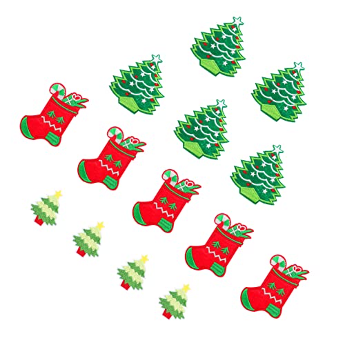 HOMSFOU 14 Stück Teiliges Bestickter Weihnachtsaufnäher Niedliche Cartoon Applikationen zum Aufnähen Kleidung Schuhe Hüte DIY Dekoration für Festliche Weihnachtsstimmung von HOMSFOU