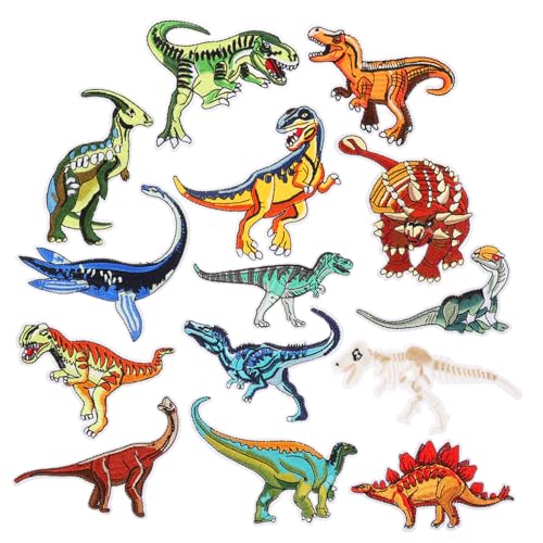 HOMSFOU 14 Stück Teiliges Dinosaurier Aufnäher Bügelflicken für Kleidung Taschen Hüte und Mehr Cartoon Tiermotiv für Diy Dekoration und Reparaturen Einfache Anwendung und Leuchtende Farben HOMSFOU 14 Stück Teiliges Dinosaurier Aufnäher Bügelflicken für Kleidung Taschen Hüte und Mehr Cartoon Tiermotiv für Diy Dekoration und Reparaturen Einfache Anwendung und Leuchtende Farben von HOMSFOU
