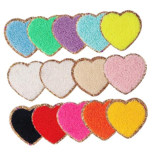 HOMSFOU 14 Stück Teiliges Selbstklebende Patches für Kleidung Dekorative Herz Motive Zarten Farben für DIY Projekte zum Reparieren und Verschönern von Taschen und Schuhen von HOMSFOU