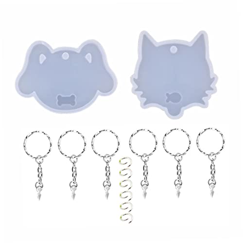 HOMSFOU 14 Stück Teiliges Set Silikon Schlüsselanhänger für Diy Katzen und Hundekopf Epoxidharz Gießform Geruchlos Flexibel Wiederverwendbar und Langlebig für Kreative Bastelprojekte von HOMSFOU
