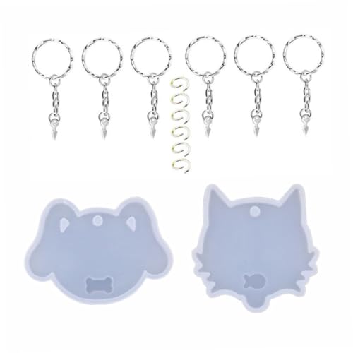 HOMSFOU 14 Stück Teiliges Set Silikonform für Diy Schlüsselanhänger Hundemarke Gießform für Epoxidharz Kompatibel mit Uv Harzen für Bastelarbeiten und Schmuckherstellung von HOMSFOU