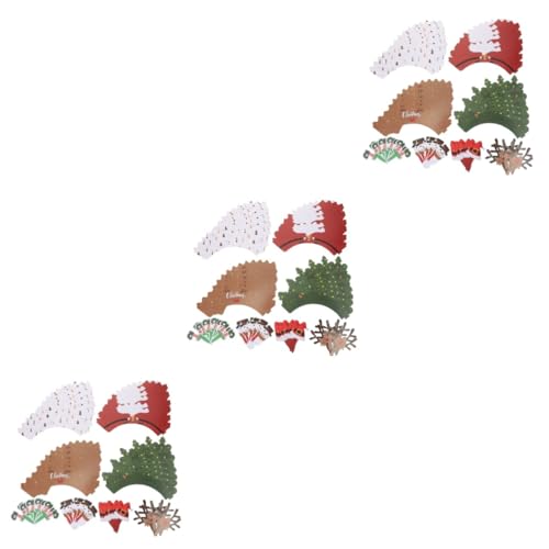 HOMSFOU 144 Stk Weihnachtskuchen umgeben Weihnachtsfeier liefert Gefälligkeiten Geschenkpapier präsentieren Dekor Cupcakes weihnachtskuchen picks Tasse Kuchen Pick Nachtisch Randbereich von HOMSFOU