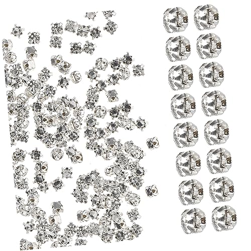 HOMSFOU 1440 Stück Handgenähte Strasssteine Weiße Claw Rhinestones für Diy Hochzeit Kleidung Taschen Schuhe Glänzende Dekorationen für Kreative Projekte und Bastelarbeiten von HOMSFOU