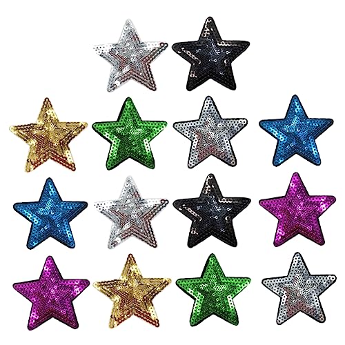 HOMSFOU 14Stücke Pailletten Sterne Patches zum Aufbügeln Glitzernde Applikationen für Kleidung Taschen Schuhe und DIY Projekte Farben HOMSFOU 14Stücke Pailletten Sterne Patches zum Aufbügeln Glitzernde Applikationen für Kleidung Taschen Schuhe und DIY Projekte Farben von HOMSFOU
