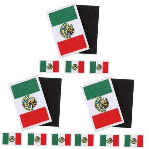 HOMSFOU 15 Stck. Nationalflaggen Aufnäher zum Aufbügeln Mexikanische Flagge für Kleidung Taschen und Diy Deko Hochwertige Langlebige Flicken mit Selbstklebender Rückseite von HOMSFOU