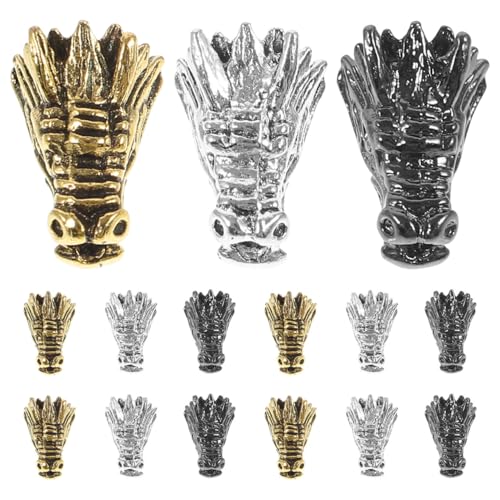 HOMSFOU 15stücke Drachenkopf Abstandshalter Perlen Metall Drachen Charms Legierungs Drachenperlen Für Diy Schmuckherstellung Armbänder Bastelperlen von HOMSFOU