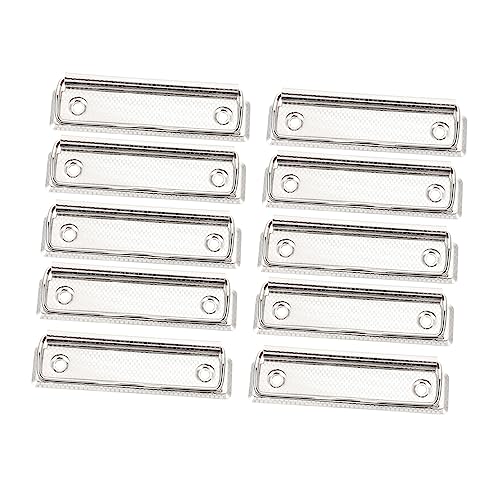 HOMSFOU 15 Stück Metallplattenclip Clips Clips Klemmbretter montierbar Planke Aluminium mit Metalldateiclips Klammer fürs Büro Mini-Clipboard-Clips Büro-Schreibtafel-Clips Eisen Silber von HOMSFOU