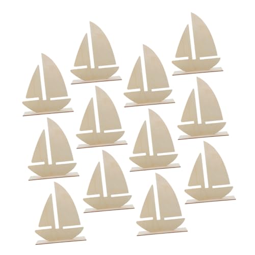 HOMSFOU 15 Stück Segelboot Malschablonen Segelboot Ideen Vintage Basteln Unvollendete Meeresausschnitte Holz Beige von HOMSFOU