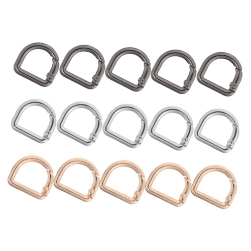 HOMSFOU 15 Stück Teiliges D-ring Federschlüsselhaken Metall Schnappverschluss Clips für Handtaschen Rucksäcke Schmuck Vielseitig Elastisch Sicher Einfache Montage HOMSFOU 15 Stück Teiliges D-ring Federschlüsselhaken Metall Schnappverschluss Clips für Handtaschen Rucksäcke Schmuck Vielseitig Elastisch Sicher Einfache Montage von HOMSFOU