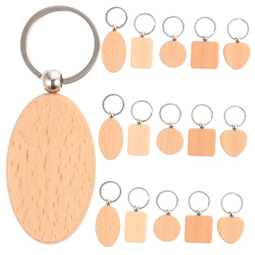 HOMSFOU 15 Stück Teiliges Holz Schlüsselanhänger Blanko aus Buchenholz DIY Schlüsselanhänger zum Bemalen und Gravieren Rund Herzförmig Oval Quadratisch Langlebig und Leicht für Kreative HOMSFOU 15 Stück Teiliges Holz Schlüsselanhänger Blanko aus Buchenholz DIY Schlüsselanhänger zum Bemalen und Gravieren Rund Herzförmig Oval Quadratisch Langlebig und Leicht für Kreative von HOMSFOU