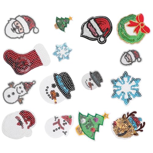 HOMSFOU 15 Stück Teiliges Weihnachts Stickerei Schneeflocken Pailletten Bügelapplikationen zum Aufnähen für Kleidung Taschen DIY Basteln Festliche Reparatur und Dekoration HOMSFOU 15 Stück Teiliges Weihnachts Stickerei Schneeflocken Pailletten Bügelapplikationen zum Aufnähen für Kleidung Taschen DIY Basteln Festliche Reparatur und Dekoration von HOMSFOU