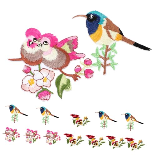 HOMSFOU 15 Stück Vogelpatches zum Aufbügeln Verschönerung und Reparatur für Kleidung Taschen und Rucksäcke Diy Stoffaufnäher Hautfreundlich und Langlebig von HOMSFOU